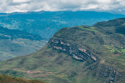 High angle view of landscape against sky