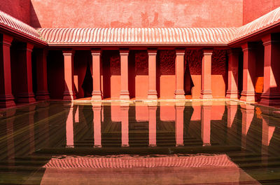 Reflection of building on water