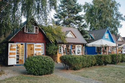 Trees and plants growing outside house