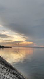Scenic view of sea against sky at sunset
