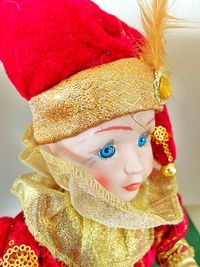 Close-up portrait of a girl wearing hat