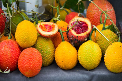 Close-up of orange fruits in market