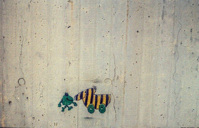 Close-up of text on wall