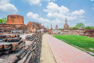 Exterior of temple against sky