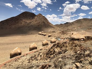 Scenic view of desert against sky