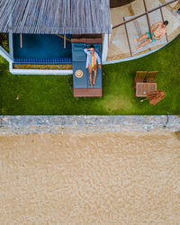 High angle view of beach