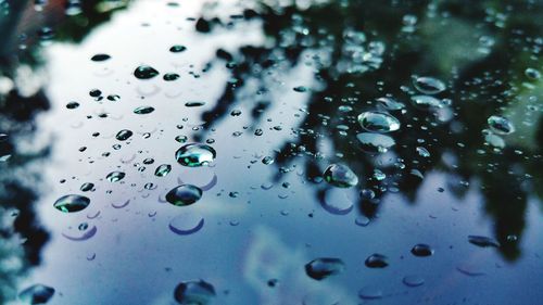 Full frame shot of wet glass window