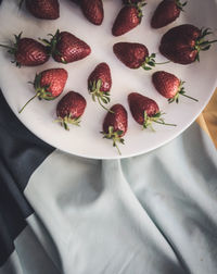 High angle view of fruits on table
