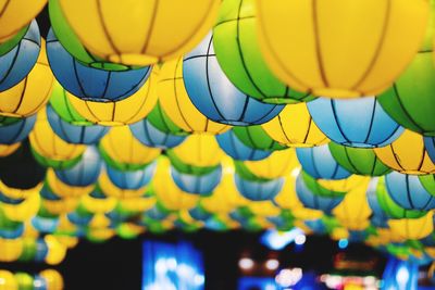 Colorful balloons in row