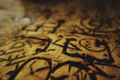 Full frame shot of graffiti on wood