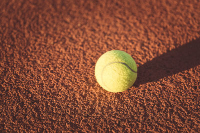 High angle view of green ball on floor