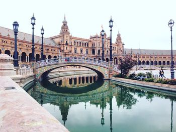 View of river with buildings in background