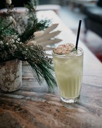 Close-up of drink on table