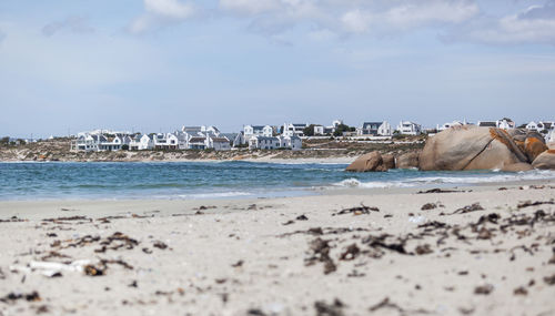 Scenic view of beach against sky