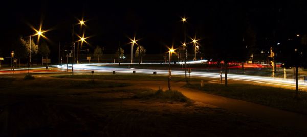 Light trails at night