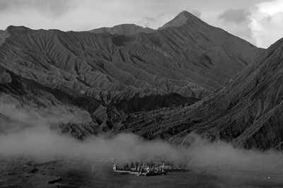 Tengger community temple between mount bromo and mount batok in probolinggo, east java