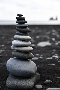 Stack of stones on beach