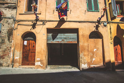 Exterior of old building in town