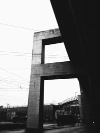 Low angle view of bridge against clear sky