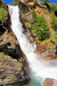 Scenic view of waterfall