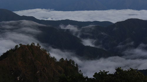 Low angle view of mountains against sky