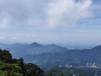 Scenic view of mountains against sky