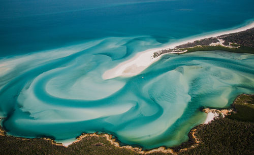 High angle view of sea shore