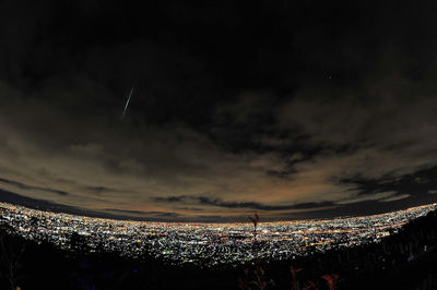 Illuminated cityscape at night