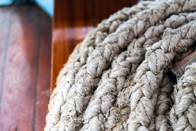 Close-up of rope tied up