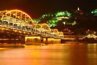 Illuminated city at night