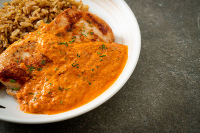 Close-up of food in bowl on table