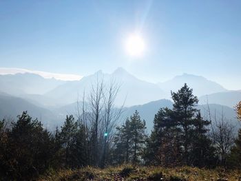 Scenic view of mountains against sky