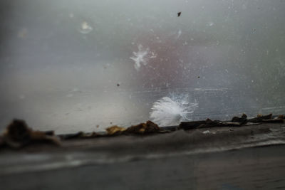 Close-up of sea waves splashing on shore