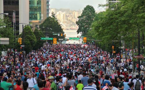 Crowd on city street