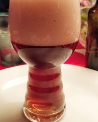 Close-up of drink in glass on table