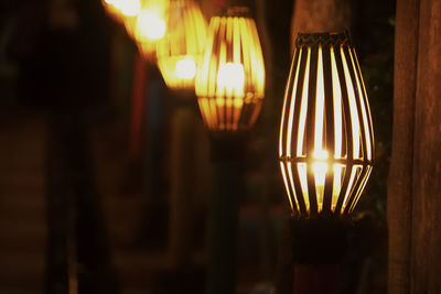 Close-up of illuminated light bulb