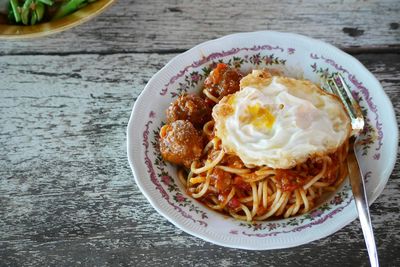 Close-up of served food