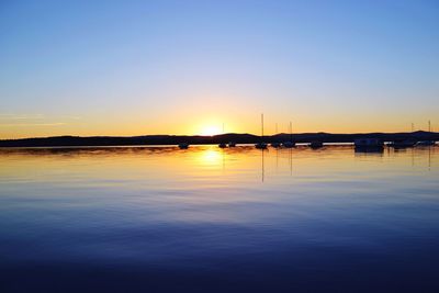 Scenic view of sunset over sea