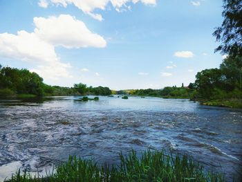 Scenic view of river against sky