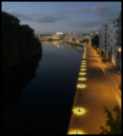 Illuminated city at night