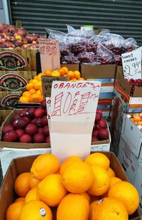 Various fruits for sale at market stall