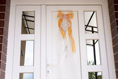 Open door of building