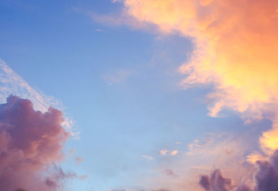 Low angle view of sky during sunset