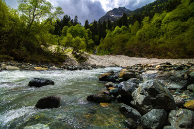 River flowing through rocks