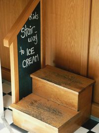 Information sign on table