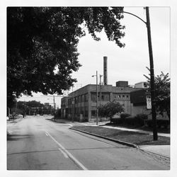 Road along buildings