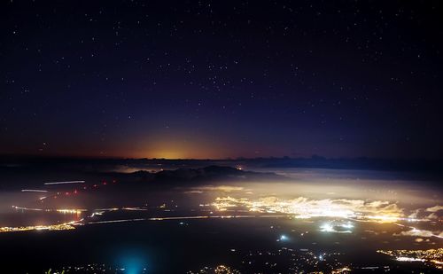 Scenic view of star field against star field