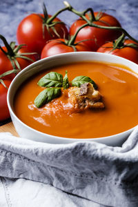 Close-up of soup in bowl