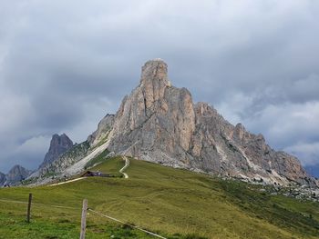 Scenic view of mountain peak against sky