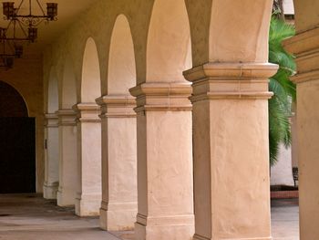 Inside a colonnade